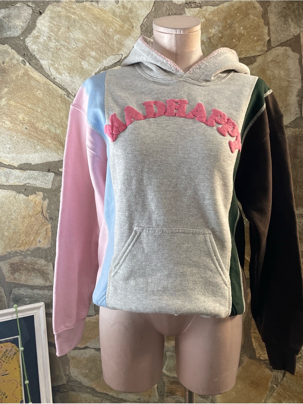 MadHappy Rebuild Patchwork Hoodie | XS | One-of-a-Kind Upcycled Streetwear